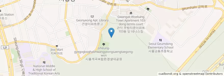 Mapa de ubicacion de 시흥5동 en 대한민국, 서울, 금천구, 시흥5동.