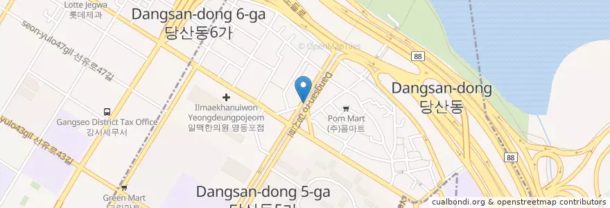 Mapa de ubicacion de 당산2동 en 大韓民国, ソウル, 永登浦区, 당산2동.