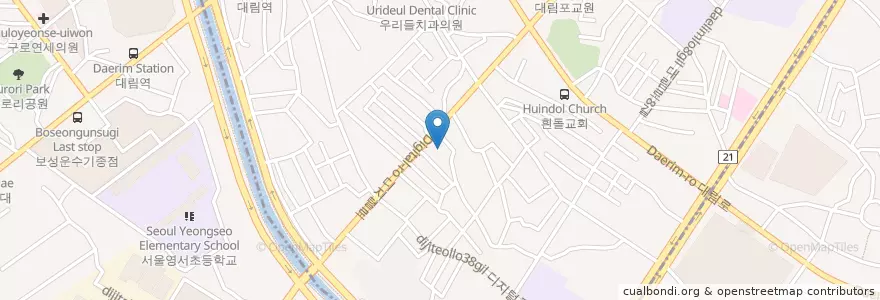 Mapa de ubicacion de 대림2동 en 大韓民国, ソウル, 永登浦区, 대림2동.