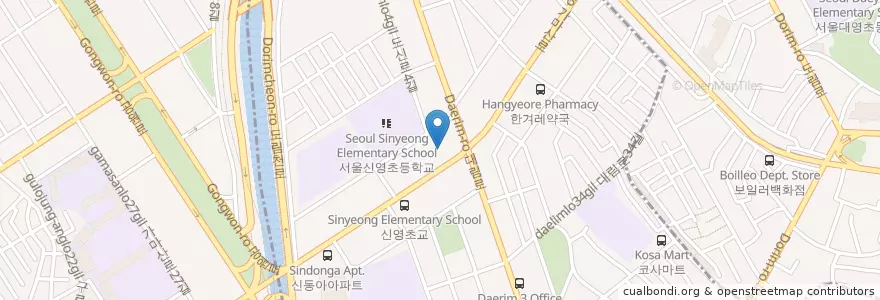 Mapa de ubicacion de 대림3동 en Corea Del Sud, Seul, 영등포구, 대림3동.