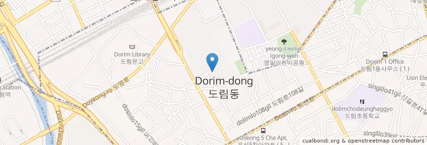 Mapa de ubicacion de 도림동 en 대한민국, 서울, 영등포구, 도림동.