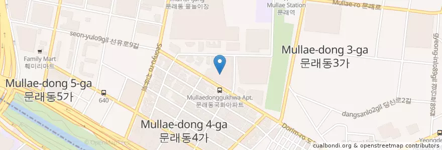 Mapa de ubicacion de 문래동 en Güney Kore, Seul, 영등포구, 문래동.