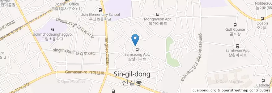 Mapa de ubicacion de 신길4동 en Corea Del Sud, Seul, 영등포구, 신길4동.