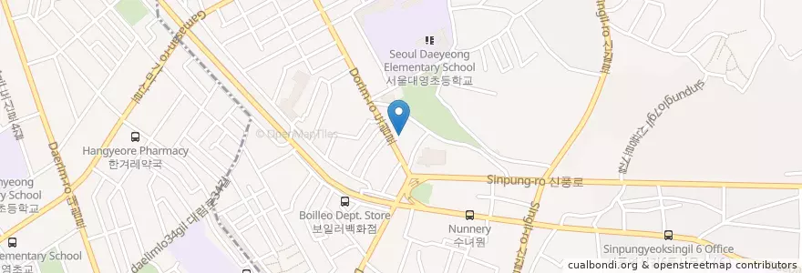 Mapa de ubicacion de 신길5동 en Korea Selatan, 서울, 영등포구, 신길5동.