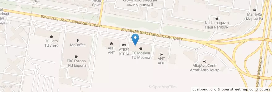 Mapa de ubicacion de Блинная Сковородовна en ロシア, シベリア連邦管区, アルタイ地方, バルナウル管区.