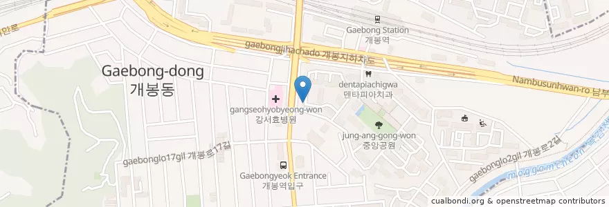Mapa de ubicacion de 개봉2동 en Coreia Do Sul, Seul, 구로구, 개봉2동.
