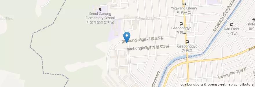 Mapa de ubicacion de 개봉3동 en 大韓民国, ソウル, 光明市, 九老区, 개봉3동.