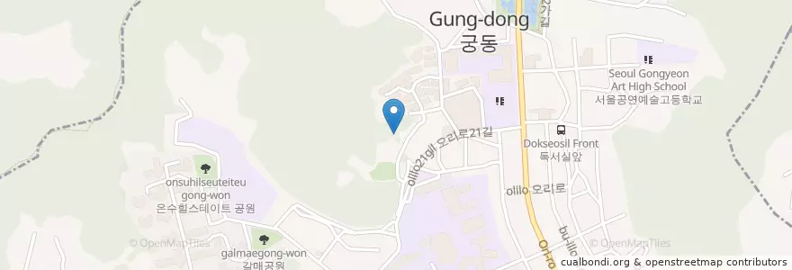 Mapa de ubicacion de 수궁동 en 대한민국, 서울, 구로구, 수궁동.