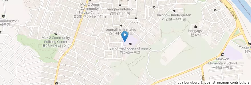Mapa de ubicacion de 목2동 en 대한민국, 서울, 양천구, 목2동.
