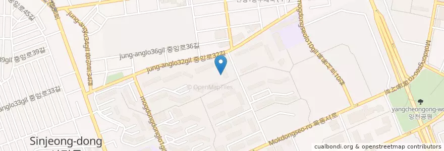 Mapa de ubicacion de 신정1동 en Corea Del Sud, Seul, 양천구, 신정1동.