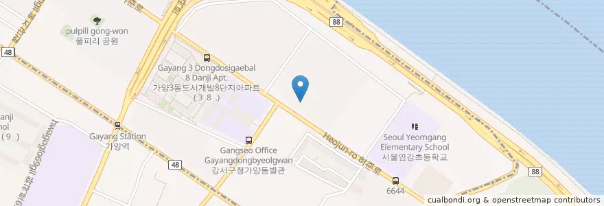 Mapa de ubicacion de 가양3동 en Südkorea, Seoul, 강서구, 가양3동, 가양동.