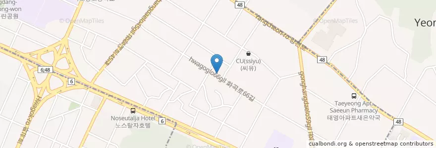 Mapa de ubicacion de 등촌1동 en Corea Del Sud, Seul, 강서구, 등촌1동.