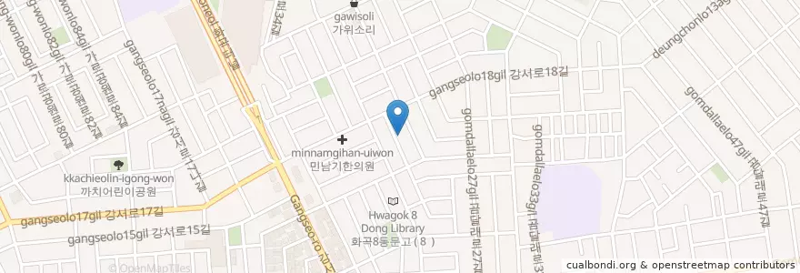 Mapa de ubicacion de 화곡8동 en Zuid-Korea, Seoel, 강서구, 화곡8동.