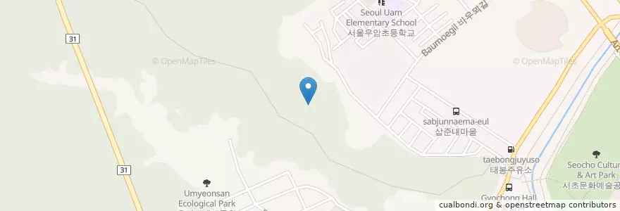 Mapa de ubicacion de 양재1동 en Республика Корея, Сеул, 서초구, 양재1동.