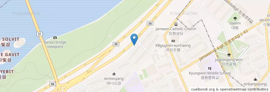 Mapa de ubicacion de 반포3동 en 대한민국, 서울, 서초구, 반포3동.