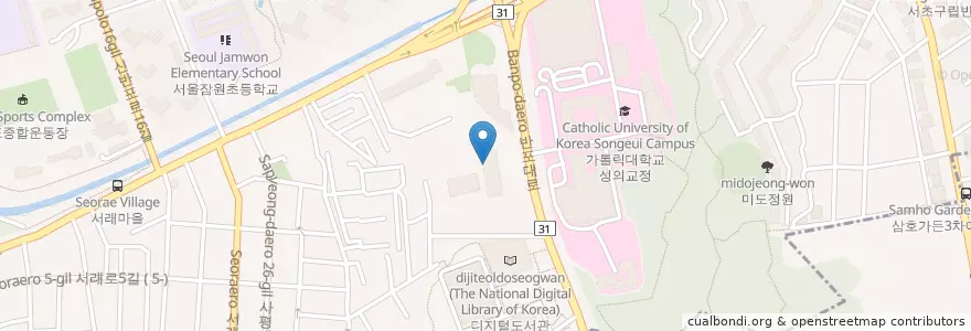 Mapa de ubicacion de 반포4동 en Corée Du Sud, Séoul, 서초구, 반포동, 반포4동.