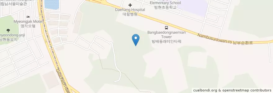 Mapa de ubicacion de 방배2동 en کره جنوبی, سئول, 서초구, 방배동, 방배2동.