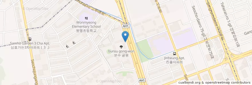 Mapa de ubicacion de 서초4동 en 大韓民国, ソウル, 瑞草区, 서초동, 서초4동.