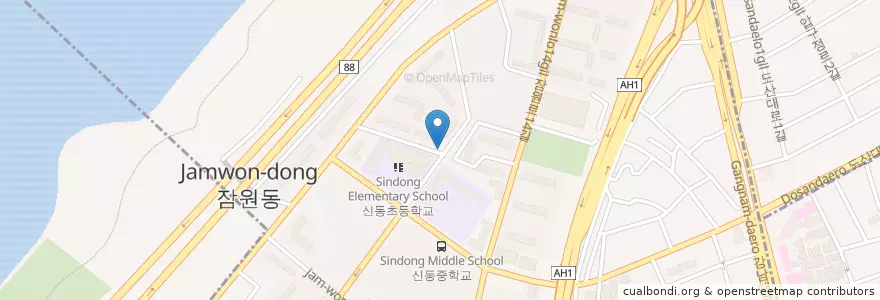 Mapa de ubicacion de 잠원동 en Corée Du Sud, Séoul, 서초구, 잠원동.