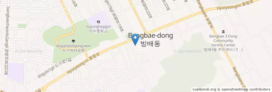 Mapa de ubicacion de 방배동 en كوريا الجنوبية, سول, 서초구, 방배동.