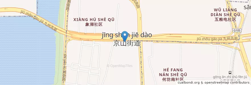 Mapa de ubicacion de 京山街道 en Cina, Jiangxi, Nanchang, 青云谱区, 京山街道.