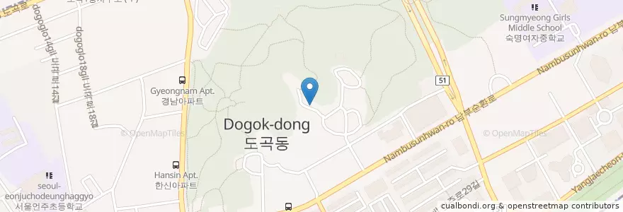 Mapa de ubicacion de 도곡동 en Corea Del Sur, Seúl, 강남구, 도곡동, 도곡1동.