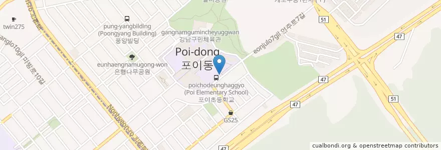 Mapa de ubicacion de 개포4동 en كوريا الجنوبية, سول, 강남구, 개포동, 개포4동.