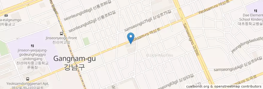 Mapa de ubicacion de 대치4동 en 대한민국, 서울, 강남구, 대치동, 대치4동.