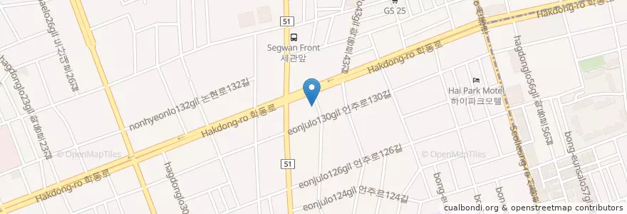 Mapa de ubicacion de 논현2동 en كوريا الجنوبية, سول, 강남구, 논현동, 논현2동.