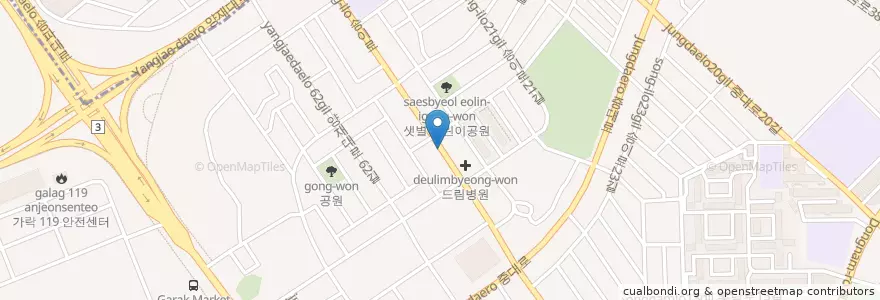 Mapa de ubicacion de 가락본동 en 大韓民国, ソウル, 松坡区, 가락본동.