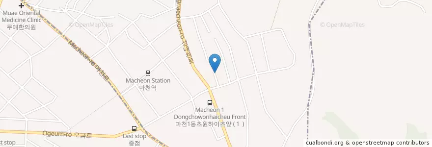 Mapa de ubicacion de 마천1동 en 大韓民国, ソウル, 松坡区, 마천1동.
