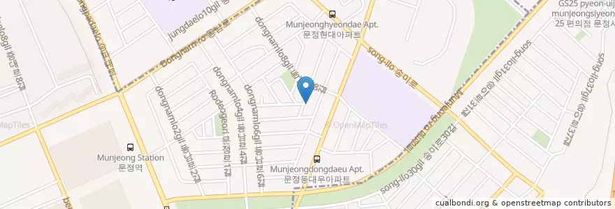 Mapa de ubicacion de 문정1동 en Corea Del Sud, Seul, 송파구, 문정1동.
