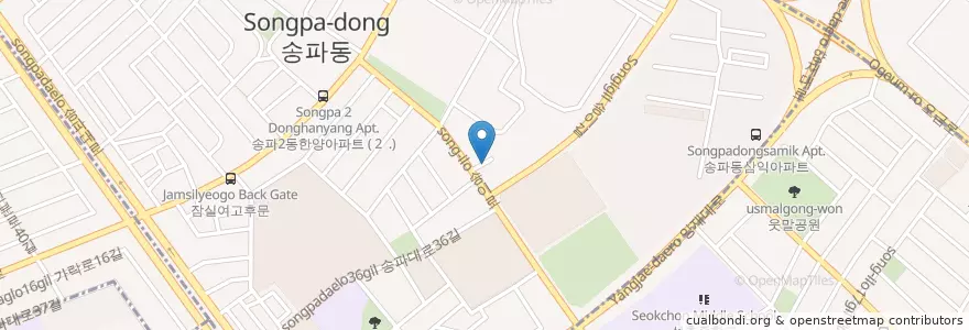 Mapa de ubicacion de 송파2동 en Corea Del Sud, Seul, 송파구, 송파2동.