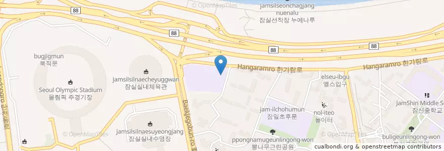Mapa de ubicacion de 잠실2동 en Korea Selatan, 서울, 송파구, 잠실2동.