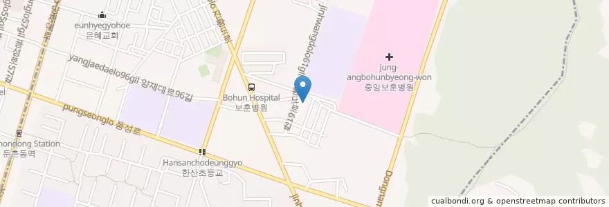 Mapa de ubicacion de 둔촌동 en 대한민국, 서울, 강동구, 둔촌동, 둔촌2동.