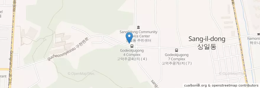 Mapa de ubicacion de 상일동 en 대한민국, 서울, 강동구, 상일동.