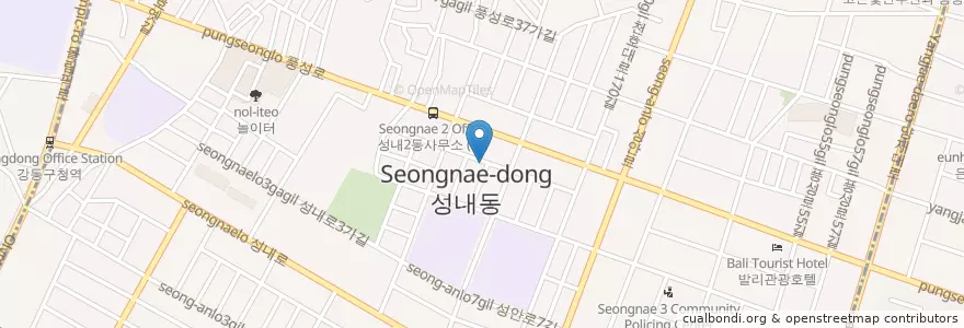 Mapa de ubicacion de 성내동 en 대한민국, 서울, 강동구, 성내동, 성내2동.