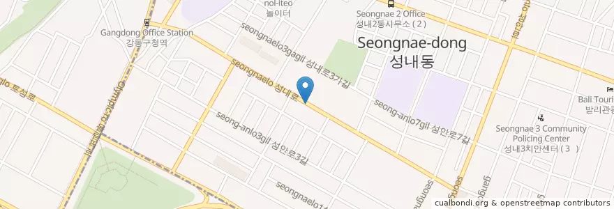 Mapa de ubicacion de 성내2동 en Zuid-Korea, Seoel, 송파구, 성내동, 성내2동.