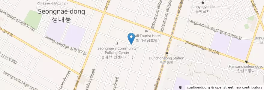 Mapa de ubicacion de 성내3동 en Corea Del Sur, Seúl, 강동구, 성내동, 성내3동.