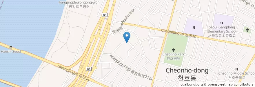 Mapa de ubicacion de Cheonho 2(i)-dong en South Korea, Seoul, Gangdong-Gu, Cheonho-Dong, Cheonho 2(I)-Dong.