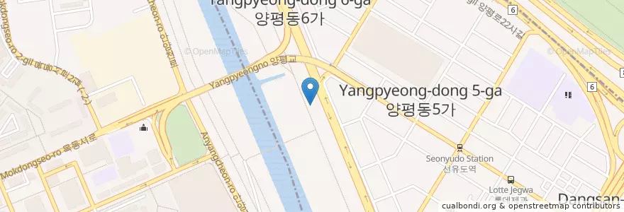 Mapa de ubicacion de 양평동 en 대한민국, 서울, 영등포구, 양평2동, 양평동.