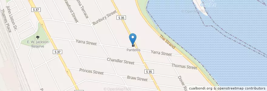 Mapa de ubicacion de Pantellis en Australia, Victoria, City Of Hobsons Bay.