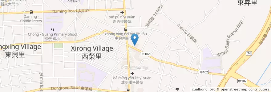 Mapa de ubicacion de 臺灣銀行 en 타이완, 타이중 시, 다리구.