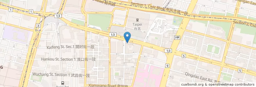 Mapa de ubicacion de Mita義式廚房 en تایوان, 新北市, تایپه, 中正區.