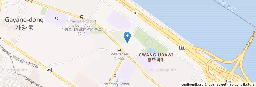 Mapa de ubicacion de 가양동 en Zuid-Korea, Seoel, 강서구, 가양동, 가양2동.