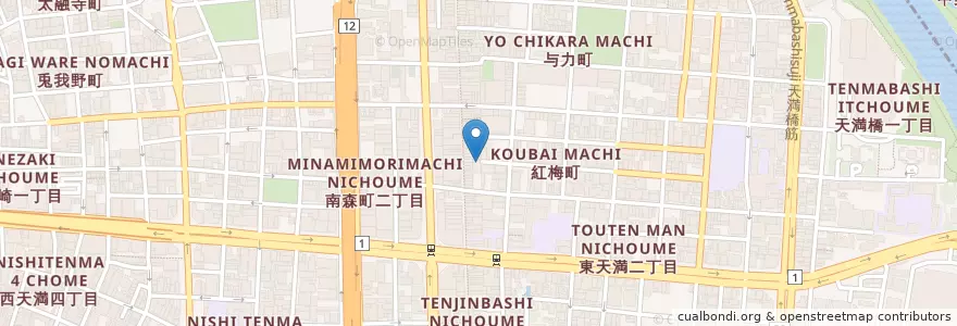 Mapa de ubicacion de 河野歯科 en ژاپن, 大阪府, 大阪市, 北区.