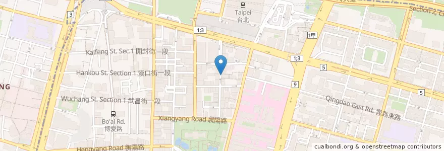 Mapa de ubicacion de 阿鑫麵線 en 臺灣, 新北市, 臺北市, 中正區.