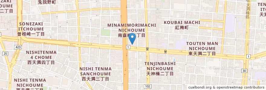 Mapa de ubicacion de さくら水産（地下） en ژاپن, 大阪府, 大阪市, 北区.