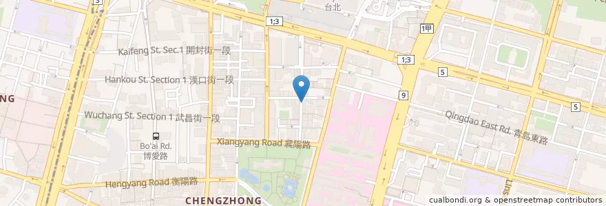 Mapa de ubicacion de 洋庭芳義大利麵 en 타이완, 신베이 시, 타이베이시, 중정 구.