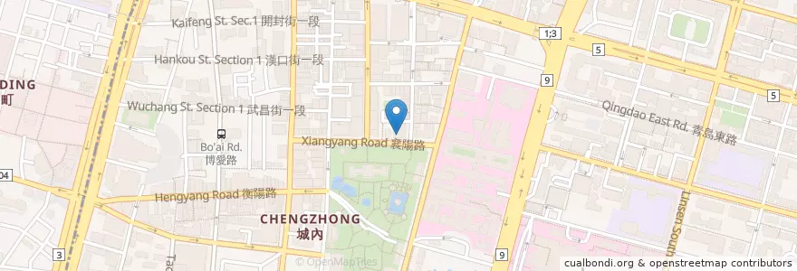 Mapa de ubicacion de 台北富邦商業銀行 en 타이완, 신베이 시, 타이베이시, 중정 구.